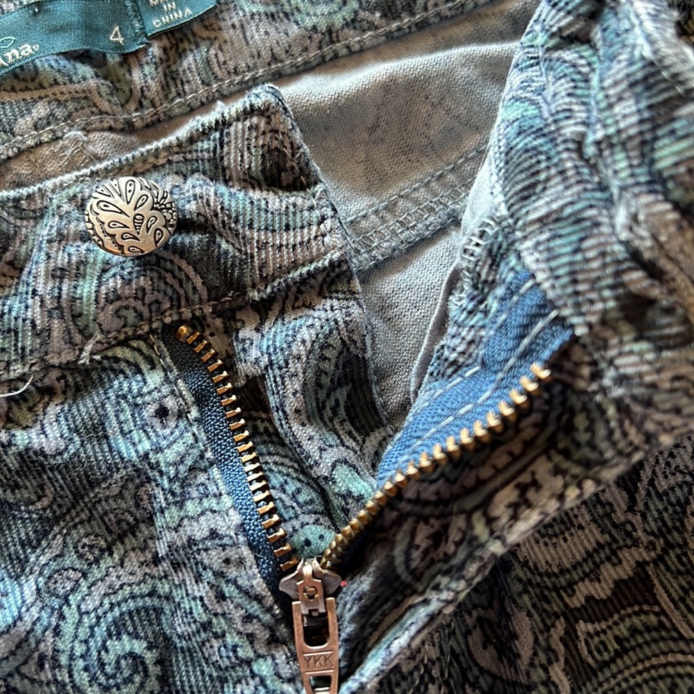 Floral Print Prana Mid Rise Stretch Skinny Corduroy Jeans size 4 - Picture 6 of 14